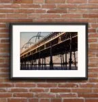Southport Pier Glowing in the Evening Sun Landscape Art Print