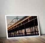 Southport Pier Glowing in the Evening Sun Landscape Art Print - Image 3