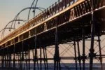 Southport Pier Glowing in the Evening Sun Landscape Art Print - Image 2